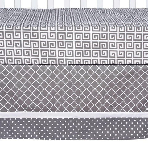 Image of Ombre Gray 3 Piece Crib Bedding Set