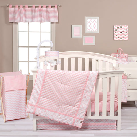 Image of Pink Sky 3 Piece Crib Bedding Set