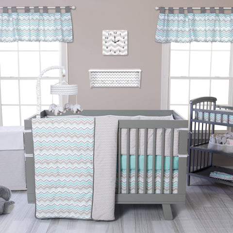 Image of Dove Gray Chevron Musical Crib Mobile