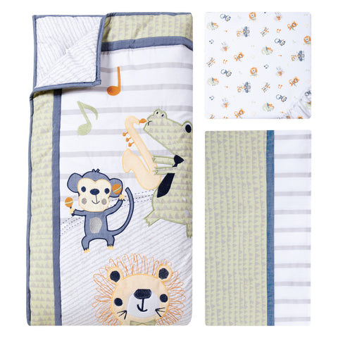 Image of Safari Rock Band 6 Piece Crib Bedding Set