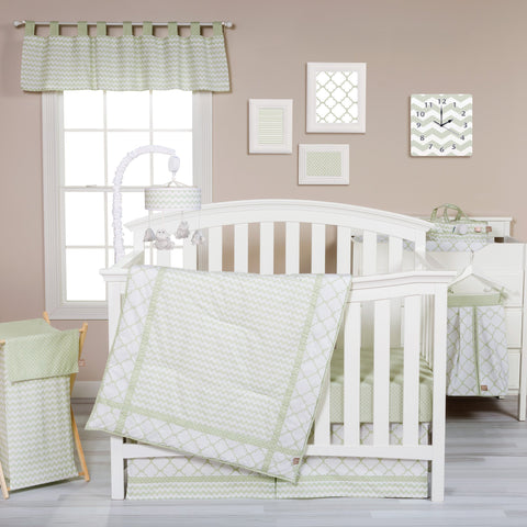 Image of Sea Foam 3 Piece Crib Bedding Set