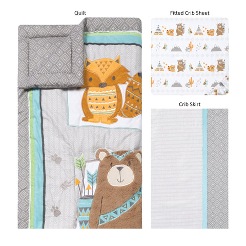 Image of Lodge Buddies 3 Piece Crib Bedding Set