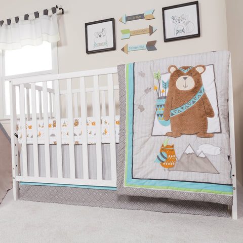 Image of Lodge Buddies 3 Piece Crib Bedding Set