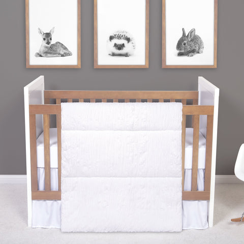 Image of Simply White 3 Piece Crib Bedding Set