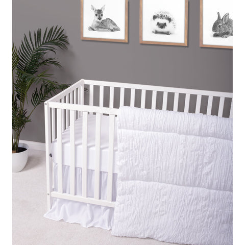 Image of Simply White 3 Piece Crib Bedding Set