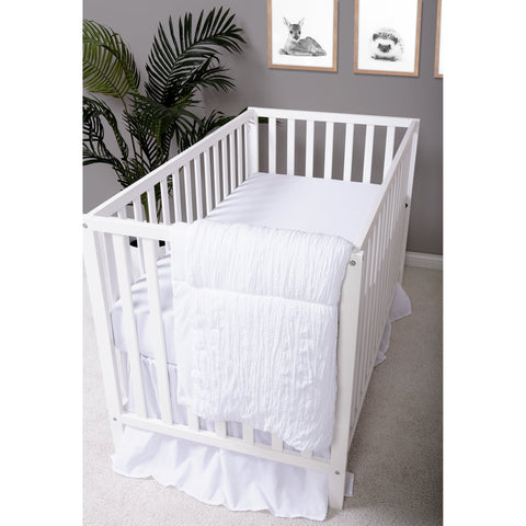 Image of Simply White 3 Piece Crib Bedding Set