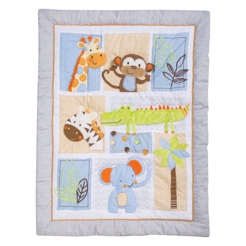 Image of Jungle Fun 6 Piece Crib Bedding Set