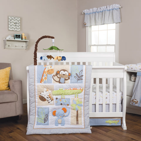 Image of Jungle Fun 6 Piece Crib Bedding Set