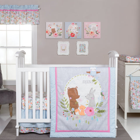 Image of My Little Friends 6 Piece Crib Bedding Set