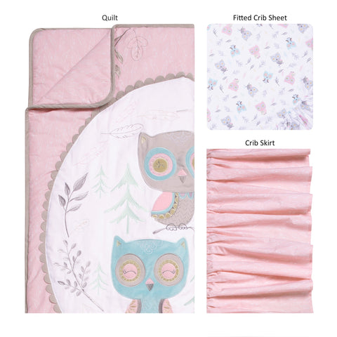 Image of Feathered Friends 3 Piece Crib Bedding Set
