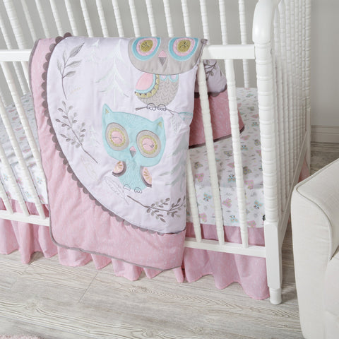 Image of Feathered Friends 3 Piece Crib Bedding Set