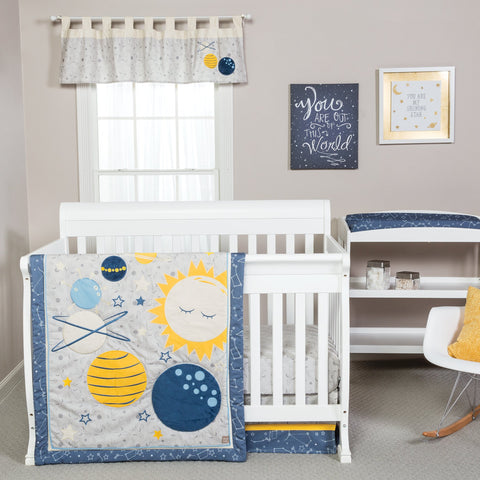 Image of Galaxy 3 Piece Crib Bedding Set