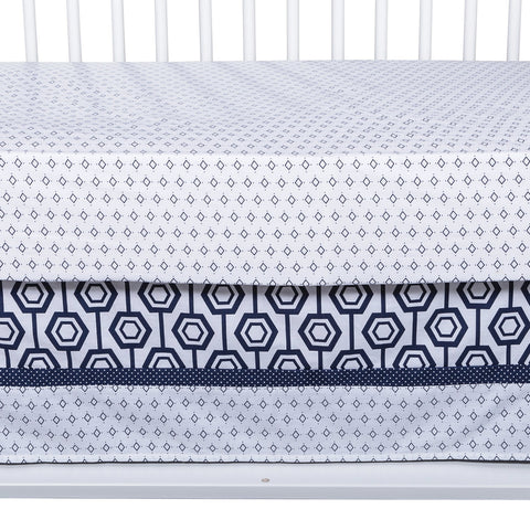 Image of Hexagon 3 Piece Crib Bedding Set