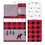 Image of Lumberjack Moose 3 Piece Crib Bedding Set