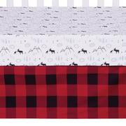 Image of Lumberjack Moose 3 Piece Crib Bedding Set