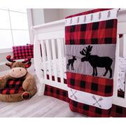 Image of Lumberjack Moose 3 Piece Crib Bedding Set