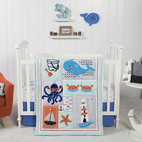 Image of Trend Lab Ocean Pals 3 Piece Crib Bedding Set