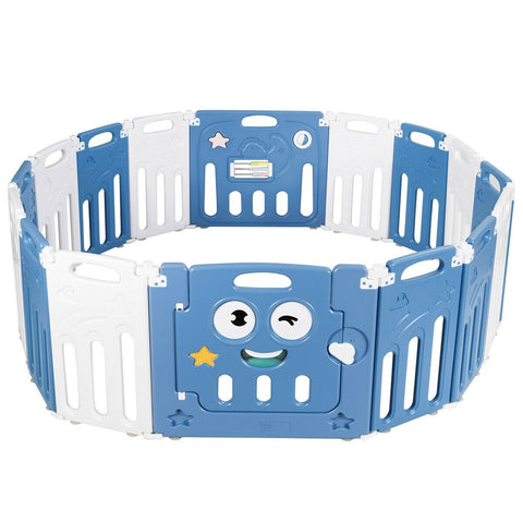 Image of Costway 16-Panel Foldable Baby Playpen Kids Activity Centre