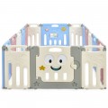 Image of Costway 16-Panel Foldable Baby Playpen Kids Activity Centre