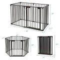 Image of Costway 6 Panel Wall-mount Adjustable Baby Safe Metal Fence Barrier