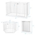 Image of Costway 6 Panel Wall-mount Adjustable Baby Safe Metal Fence Barrier