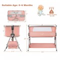 Image of Costway Baby Bed Side Crib Portable Adjustable Infant Travel Sleeper Bassinet