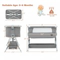Image of Costway Baby Bed Side Crib Portable Adjustable Infant Travel Sleeper Bassinet