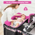 Image of Costway 4-in-1 Convertible Portable Baby Playard Newborn Napper with Music and Toys