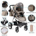 Image of Costway Folding Aluminum Baby Stroller Baby Jogger with Diaper Bag