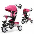 Image of Costway 6-in-1 Detachable Kids Baby Stroller Tricycle with Canopy and Safety Harness