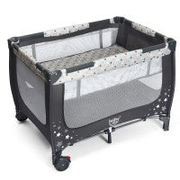 Image of Costway 4-in-1 Convertible Portable Baby Play yard with Toys and Music Player