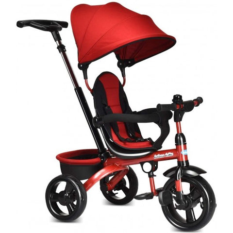 Image of Costway 4-in-1 Kids Tricycle with Adjustable Push Handle
