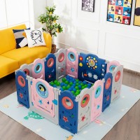 Image of Costway Foldable Baby Safety Play Yard with Lockable Gate