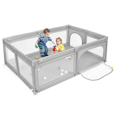 Image of Costway Extra-Large Safety Baby Fence with 50 Ocean Balls