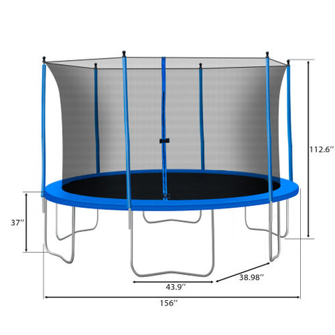 Image of Kaba 13FT Trampoline in Blue