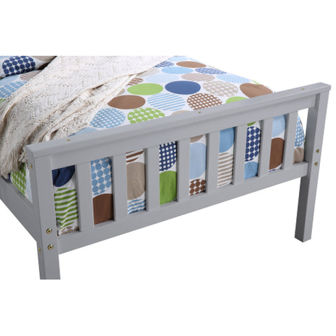 Image of Twin Bed with Trundle For Kids and Toddlers in Grey or White