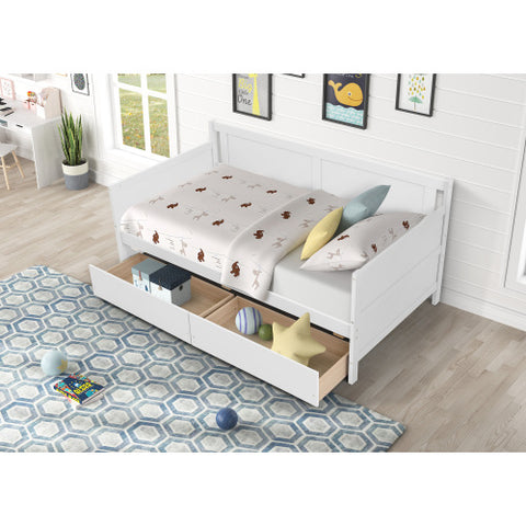 Image of Kaba Kids Daybed with 2 drawers, White