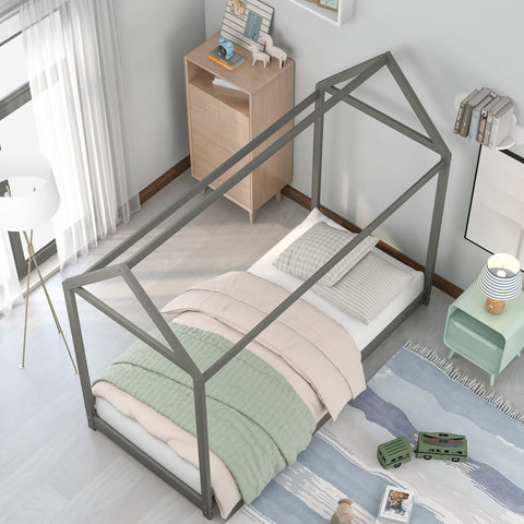 Image of Twin Size Wooden House Bed