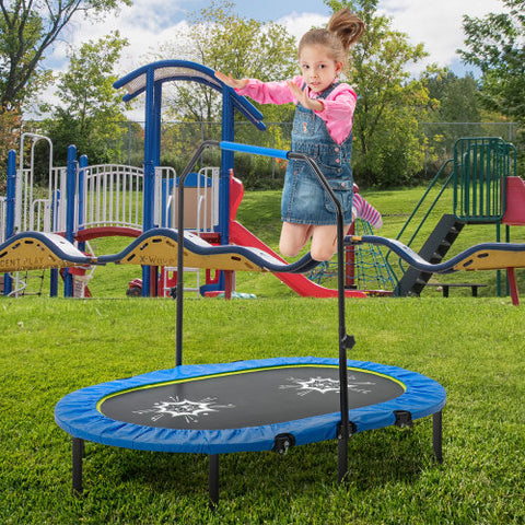 Image of MRS Parent-Child Twin Trampoline with Adjustable Handrail and Safety Cover