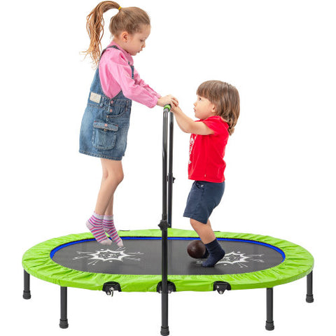 Image of MRS Parent-Child Twin Trampoline with Adjustable Handrail and Safety Cover
