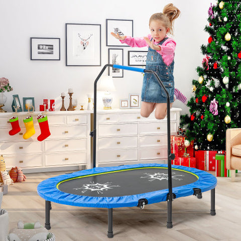 Image of MRS Parent-Child Twin Trampoline with Adjustable Handrail and Safety Cover