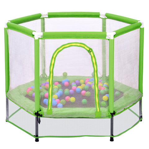 Image of MRS 55” Toddlers Trampoline with Safety Enclosure Net and Balls