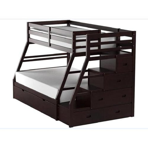 Image of ACME Jason Twin/Full Bunk Bed with Storage Ladder/Trundle