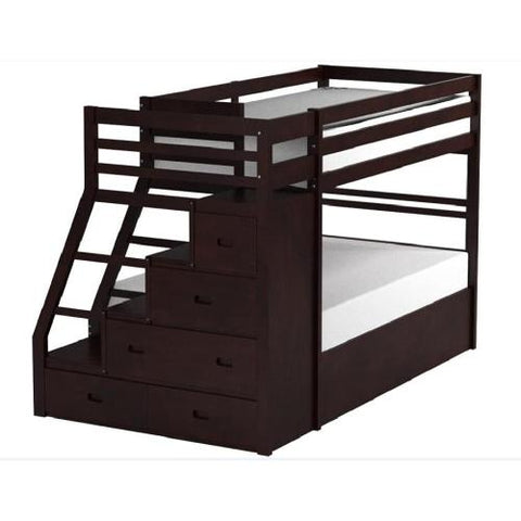 Image of ACME Jason Twin/Full Bunk Bed with Storage Ladder/Trundle