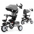 Image of Costway 6-in-1 Detachable Kids Baby Stroller Tricycle with Canopy and Safety Harness