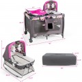 Image of Costway 4-in-1 Convertible Portable Baby Playard Newborn Napper with Music and Toys