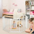 Image of Costway Adjustable Panel Baby Safe Metal Gate Play Yard