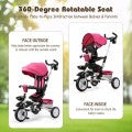 Image of Costway 6-in-1 Detachable Kids Baby Stroller Tricycle with Canopy and Safety Harness