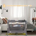 Image of Costway 3-in-1 Convertible Portable Baby Playard with Music Box, Wheel and Brakes