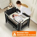Image of Costway 4-in-1 Convertible Portable Baby Playard with Changing Station